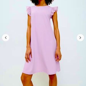 Mohito Classic Ruffle Sleeve Shift Lavender Dress Size XS